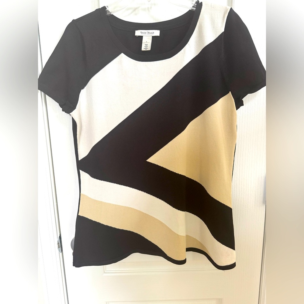 White House Black Market Color Block Knit Top